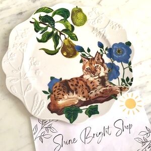 Anthropologie Nathalie Lete Handpainted Glazed Stoneware Plate New With Tag